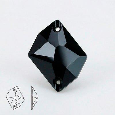 Стразы пришивные из стекла, цвет Black Jet, форма Cosmic