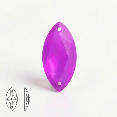 Стразы пришивные из стекла, цвет Neon Purple, форма Navette