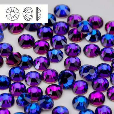 Стразы холодной фиксации из хрусталя и стекла, цвет Purple velvet, форма Flatback