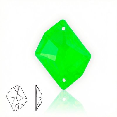 Стразы пришивные из стекла, цвет Neon Green, форма Cosmic