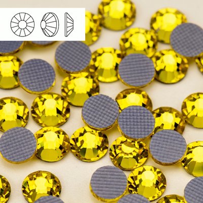 Стразы горячей фиксации из стекла, цвет Citrine, форма Flatback