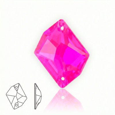 Стразы пришивные из стекла, цвет Neon Pink, форма Cosmic