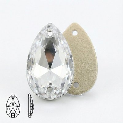 Стразы пришивные из стекла и хрусталя, цвет Crystal, форма Teardrop / Pear