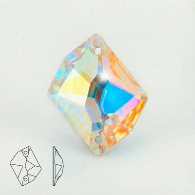 Стразы пришивные из стекла, цвет Crystal Shimmer AB, форма Cosmic