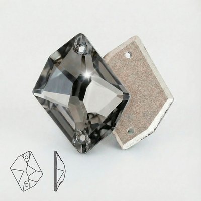 Стразы пришивные из хрусталя, цвет Black Diamond, форма Cosmic