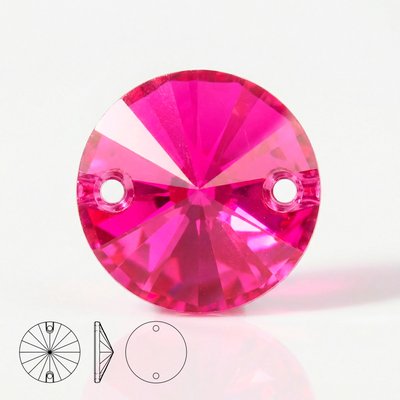 Стразы пришивные из стекла, цвет Fuchsia, форма Rivoli