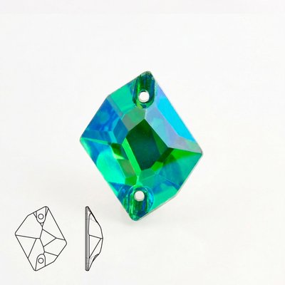Стразы пришивные из стекла, цвет Peridot AB, форма Cosmic