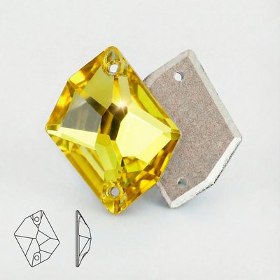 Стразы пришивные из хрусталя, цвет Citrine, форма Cosmic