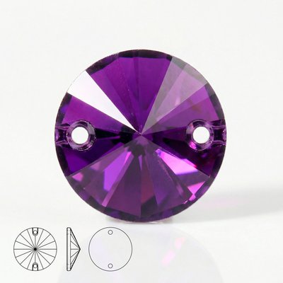 Стразы пришивные из стекла, цвет Purple, форма Rivoli