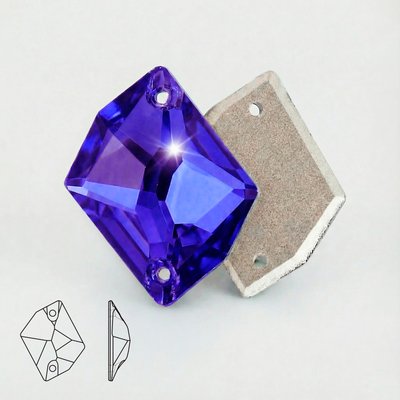 Стразы пришивные из хрусталя, цвет Sapphire, форма Cosmic