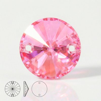 Стразы пришивные из стекла, цвет Light Rose, форма Rivoli