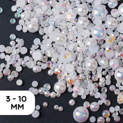 Клеевой полужемчуг 3-10 мм, 30гр